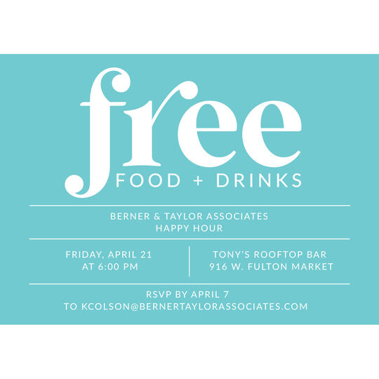 Free Food and Drinks Invitations